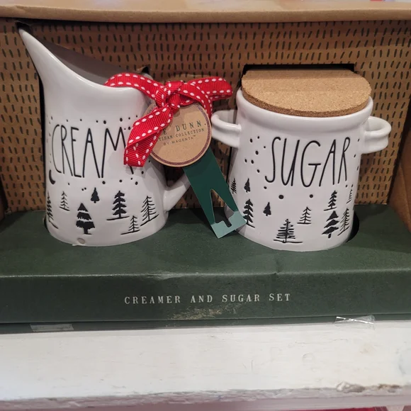 Rae Dunn Black and White Creamer and Sugar Set - Picture 1 of 1